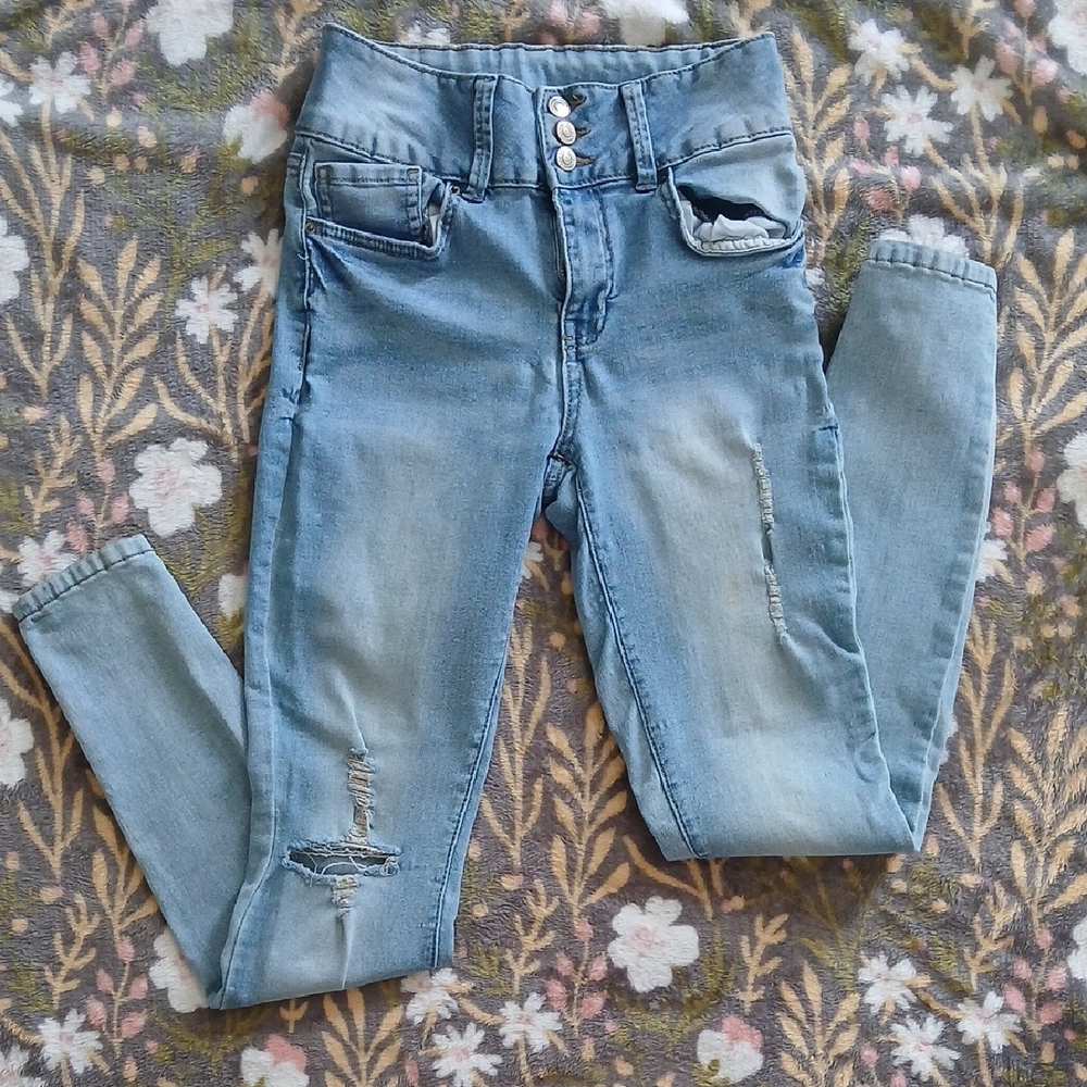 Trendy Light Blue High Rise Women's Jeans